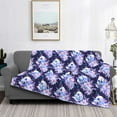thumbnail image 2 of Uemuo blue starry sky Skull flower Printed Throw Blanket for Couch, Fluffy Fuzzy Blankets for Bed, Sofa, Cozy Flannel Faux Fur Blanket-60"x50", 2 of 6