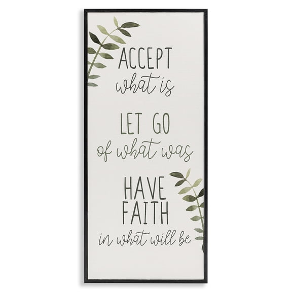 Stupell Industries Shabby Chic Accept & Have Faith Black Framed Giclee Art, 13 x 30, by Kim Allen