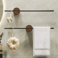 thumbnail image 1 of Porte-serviettes Minimaliste en Noyer Support de Serviette de Salle de Bain Coulissant Poteau Simple Sans Trou Support en Bois Massif 50cm, 1 of 5