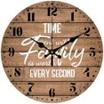 thumbnail image 1 of Reloj de pared de 12 pulgadas con texto en inglés "Time Spent with Family", reloj de pared vintage de madera, reloj de pared con frase de granja que funciona con pilas, reloj de pared redondo que, 1 of 8