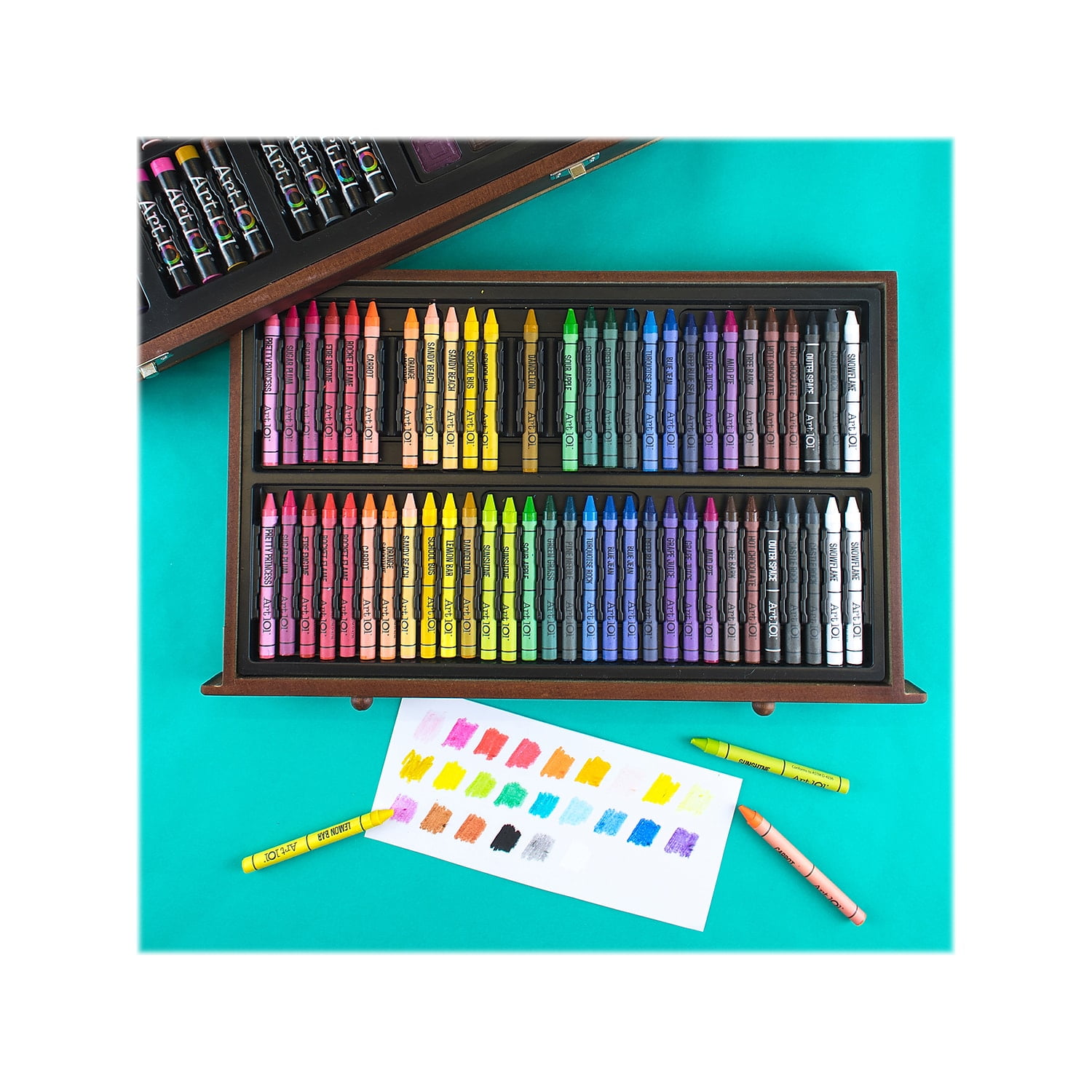 Art 101 Multifunctional Art Set / Kit with 136 Pieces in a Wood Case for Children and Adults