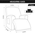 thumbnail image 3 of TAOCOCO Stretch Recliner Chair Slipcovers for Armchair, 4-Pieces Reclining Sofa Cover Black, 3 of 10