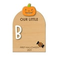 thumbnail image 4 of Kuntesetty Baby's First Halloween Footprint Plaque DIY Family Birthday Decorative Board Pumpkin, 4 of 9