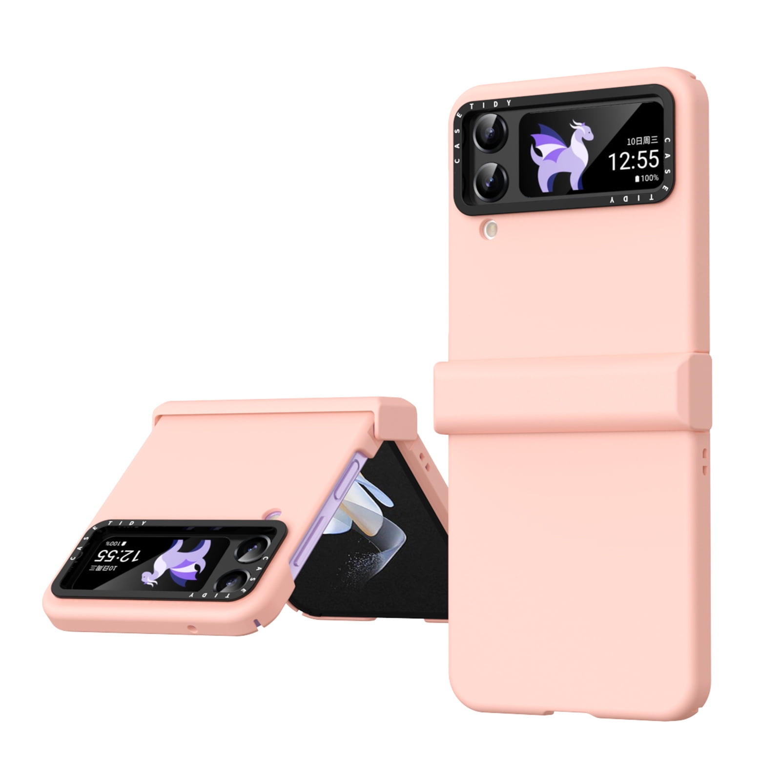 Viaotaily for Samsung Galaxy Z Flip 4 5g Case, Cute Shockproof Full-Body  Protective Case with Semi-Auto Hinge & Lens Protector, Anti-Slip Women