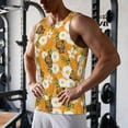thumbnail image 5 of Gukieu White Floral and Butterflies Print Men's Quick Dry Fitness Vest, Round Neck Sleeveless Fitness Bodybuilding Top-4X-Large, 5 of 7
