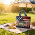 thumbnail image 5 of MuXiKeJi Clothes American Flag Quilted Tote Bag For Women - USA Flag Quilted Large Grocery Shoulder Tote Bag Patriotic Handbags With Handles, 5 of 6