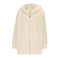 thumbnail image 2 of Yievot Hoodies for Women Casual Zip Up Long Sleeve oversized Sweatshirts Relaxed Fit Fall Jacket Coat with Pocket, 2 of 3