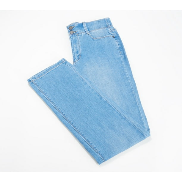 Susan Graver Women's Petite Jeans 16P Denim Straight Leg Jean Blue ...