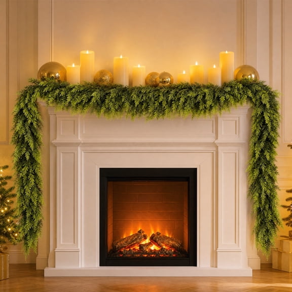 70.87 Inch Christmas Pine Needle with Berries Garland, Artificial Hanging Decor for Mantel, Table, and Porch, 70.87x2.36 Inch