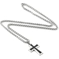 thumbnail image 3 of Mens Stainless Steel Cross Pendant Necklace With Wheat Chain, 3 of 5