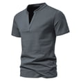 thumbnail image 2 of Mens Deep V Neck Short Sleeved T Shirt Cotton Elastic Bottoming Shirt Small Stand Up Collar In Summer, 2 of 3