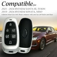 thumbnail image 5 of Vitodeco Leather Smart Key Fob Case Cover Protector Compatible with Tucson, Santa FE, Sonata, Nexo (2019 - 2024 Models) - 6-Button, Black, 5 of 5