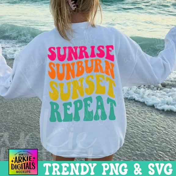 DOPASHIRT Sunrise Sunburn Sunset Repeat Shirt, Summer Shirt, Beach Life, Salt Life Shirt, Beach Crewneck, Vacation Shirt, Beach Bum Shirt Unisex S-5XL Hot Trending Shirt, Vintage Birthday Gift