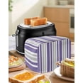 thumbnail image 4 of Purple Grey Stripe Toaster Cover 2 Slice, Small Kitchen Appliance Covers, Farmhouse Minimalist Striped Toaster Oven Cover with Loop, Bread Machine Cover Polyester Dust Cover Protection, 4 of 4
