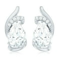 thumbnail image 2 of Rosec Jewels Lab Diamond Stud Earrings - 5X7 mm Pear Shape Diamond Earrings for Mothers Day - 1 Ct - EF-VS Grade, 10K White Gold, 2 of 7