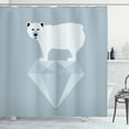 thumbnail image 1 of Polar Bear Shower Curtain, Bear on Iceberg Futuristic Polygonal Geometric Triangles Fractal Design, Fabric Bathroom Set with Hooks, 69W X 70L Inches, Blue Grey White, by Ambesonne, 1 of 3