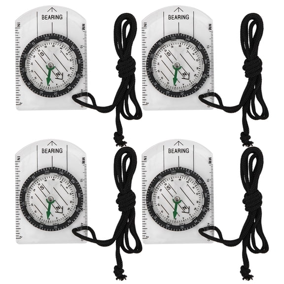 Mgaxyff Outdoor Equipment Accessory,4pcs Professional Compass Map Scale Compass Outdoor Equipment Accessory,Compass