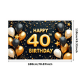 thumbnail image 3 of Elegant Design Happy 40th Birthday Golden Balloons Party Backdrop Celebration Banner for Birthday Event Indoor Decoration, 3 of 8