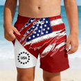 thumbnail image 3 of LIIPEE Shorts For Boys 4th Of July Summer Casual Hybrid Relaxed Fit Independence Day Patriotic U.S.A Stars Stripes Print Elastic Waist Breathable Soft Cute Party Double Layer Beach Shorts,5-6 Years, 3 of 5