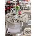 thumbnail image 4 of Outdoor Tablecloth with Umbrella Hole and Zipper, Western Stars Farmhouse Round Table Cloth 54 Inch Waterproof Tablecloth, Vintage Wheat Rings Wooden Stripes Picnic Table Cover for Patio Camping, 4 of 7
