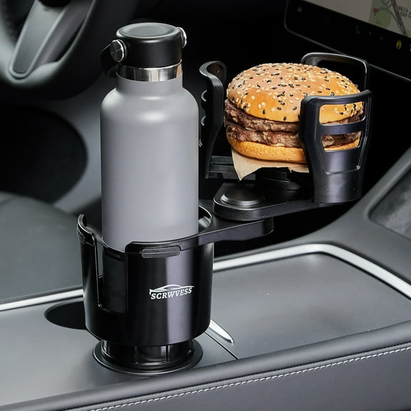 SPEEDWOW 2 in 1 Large Car Cup Holder Extender Adapter with Adjustable Base, Wider Diameter, Universal Car Cup Holder and Organizer for Snack Bottles Cups Drinks