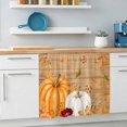 thumbnail image 5 of Orange Pumpkin Fall Oven Skirt Curtain for Kitchen Decor 28"x35", Thanksgiving Wooden White Botanical Self Adhesive Stove Curtains Skirt Cabinet Curtains for Bathroom Laundry Room, 5 of 8