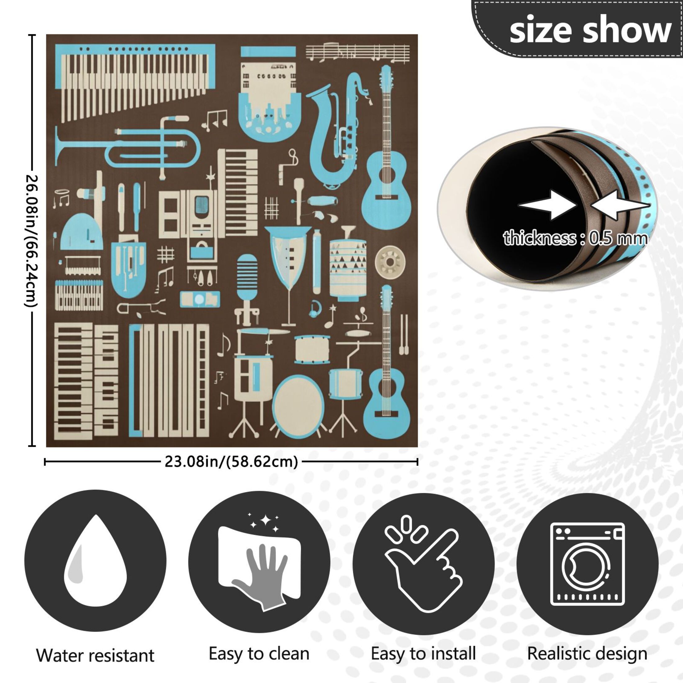 IAUYY Magnetic decorative sticker - 23x26 Inch PVC Refrigerator Decorative Cover, Removable DIY Art for Kitchen Appliances Abstract Pattern Arrangement