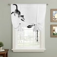 thumbnail image 2 of Black White Cat Tie Up Curtains 45 Inches Long, Kitchen Window Curtains Over Sink, Retro Art Animals Small Window Curtains Shade Balloon Curtains Valances for Bedroom/Cafe 34"x45", 2 of 8