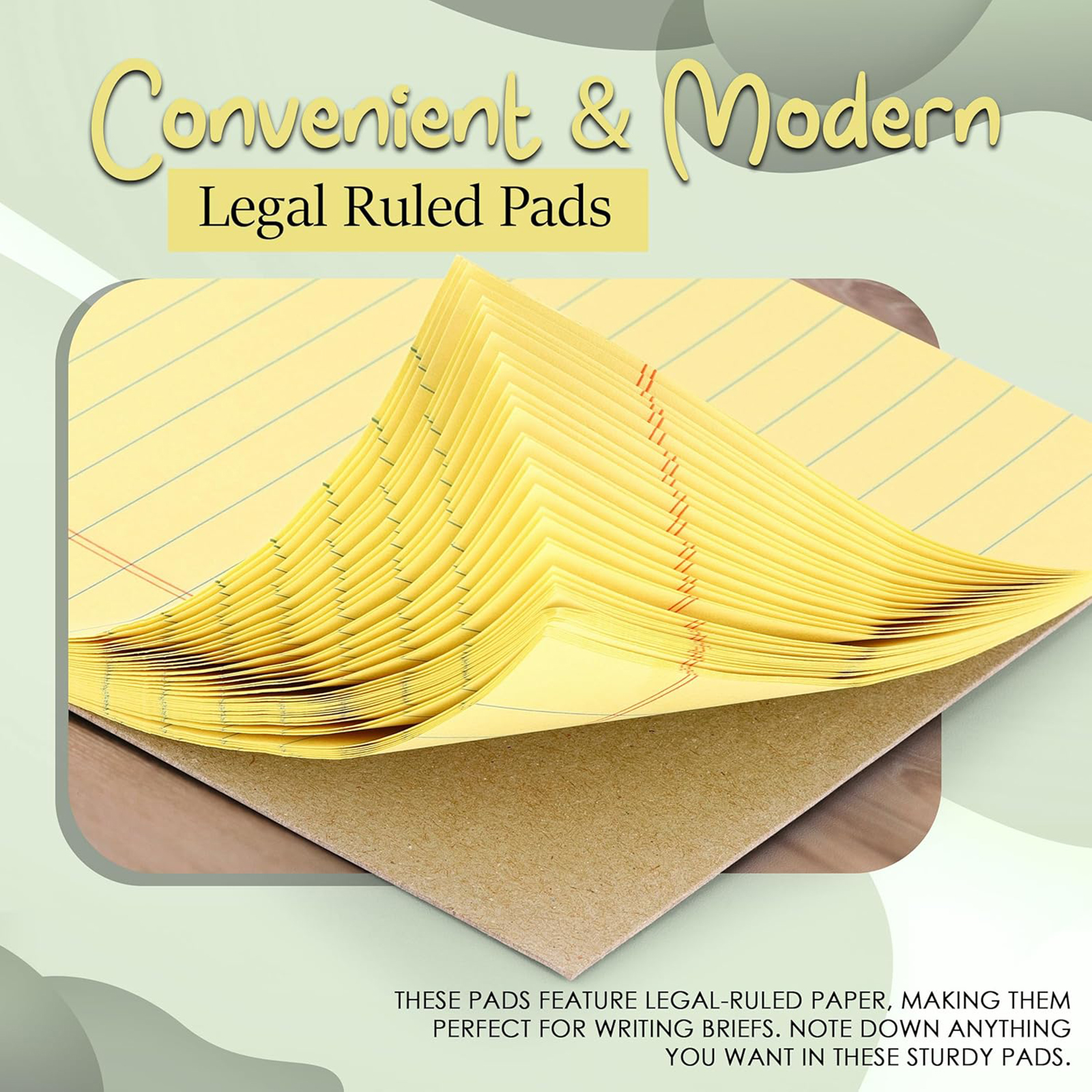 enday Legal Pad, 8-1/2" x 11", 50 Sheets, Canary, Pack of 12