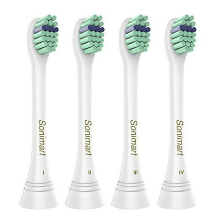 Brushmo Replacement Tothbrush Heads Compatible with Philips Sonicare ProResults hx6024, 4 pk
