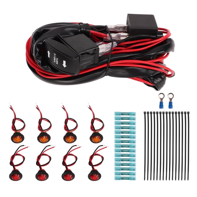 Turn Signal Flasher Relay Harness, Wear Resistant UTV Turn Signal Rocker Switch Perfect Fit High Transparency High Brightness For Cart Horizontal Turn Switch,Vertical Turn