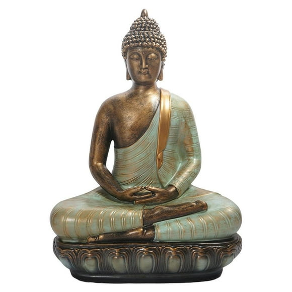 koolsoo Statue Figurine Buddha Assise Méditant Extérieur Jardin Sculpture Buddha Déco pour Maison Pièce Patio Déco