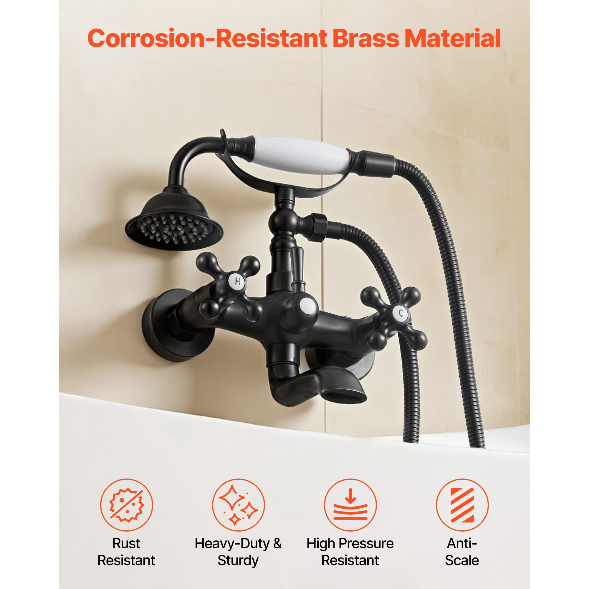 Clawfoot Tub Faucet with Handheld Shower Oil-Rubbed Bronze for Bathroom Bathtub