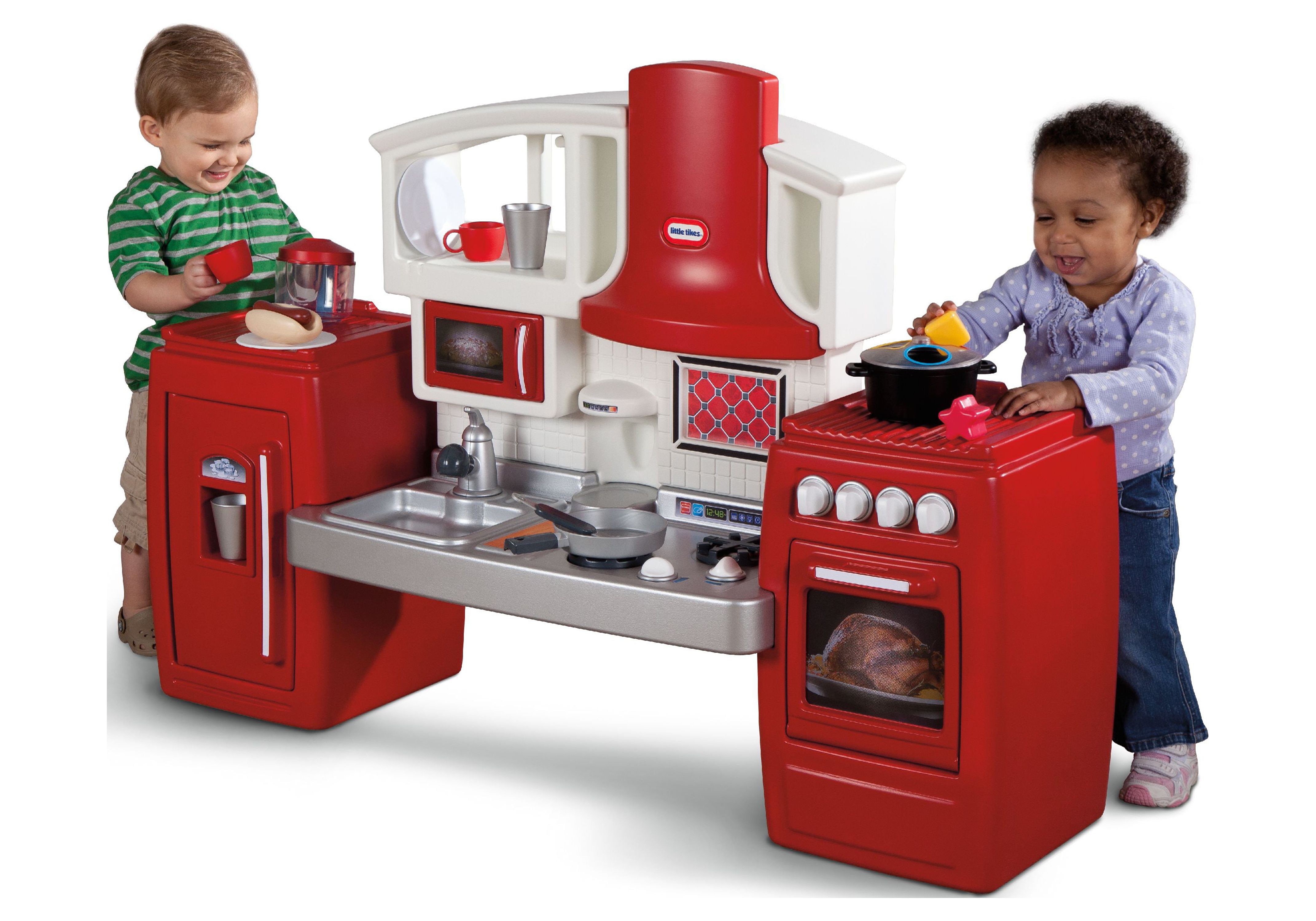 Little Tikes Cook 'n Grow Pretend Play Kids Toy Cooking Kitchen Play Set, Red - image 3 of 7