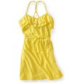 thumbnail image 1 of Aeropostale Womens Solid Ruffle Sundress, Amarillo, Grande Aeropostale vestido de verano, 1 of 1