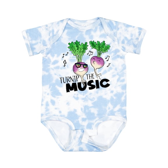 Inktastic Turnip the Music Partying Vegetables Boys or Girls Baby Bodysuit