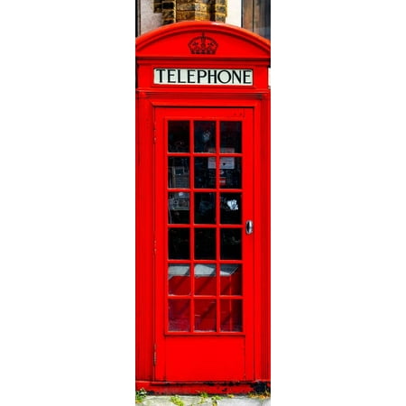 Red Phone Booth in London - City of London - UK - England - United Kingdom - Europe - Door Poster Print Wall Art By Philippe (Best Pubs In London England)