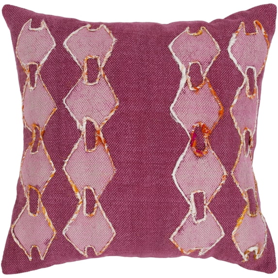 Surya Ata-2020 Panta 20" Wide Square Patchwork Cotton Accent Pillow Cover