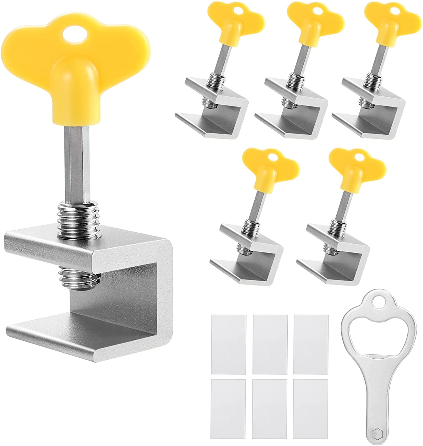 6 Sets Sliding Window Locks,Adjustable Window Lock With Key, Can