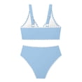 thumbnail image 3 of REDARER Girls Two Piece High Waisted Bikini Swimsuit with White Stitch UPF 50+ Rash Guard Swimwear,11-12 Years, 3 of 3