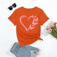thumbnail image 4 of Fshinging Women Heart Butterfly Print Short Sleeve Tops Summer Fashion Casual T-Shirts Orange S, 4 of 5
