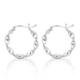 thumbnail image 5 of Stunning Twist Textured Loops Sterling Silver Hoop Earrings, 5 of 5