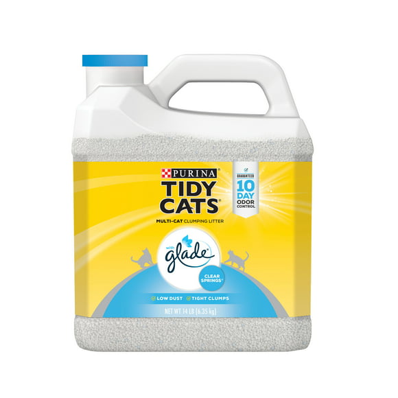 Purina Tidy Cats Clumping Cat Litter, Glade Clear Springs Multi Cat Litter, 14 lb. Jug