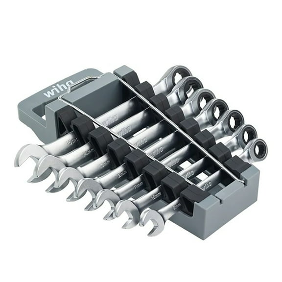 7 Piece Metric Combination Ratchet Wrench Set Wiha Tools 30390