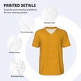 thumbnail image 3 of KLL Goldenrod for Men's Baseball Shirts,Short Sleeve Casual Shirts Button Down Shirt for Men Beach Summer Wedding Shirt-3X-Large, 3 of 7