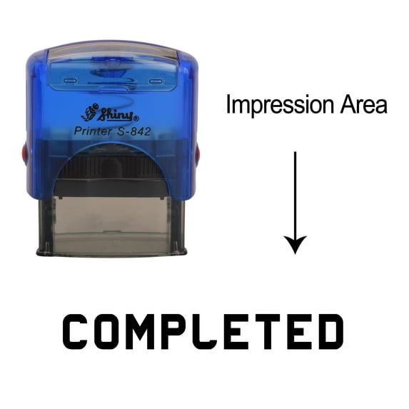 eloria Completed Self Inking Rubber Stamp Business Custom Stamp Office Stationary, Color: Black Ink