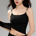 thumbnail image 2 of Dagugfen Camisole with Built in Bra for Women Spaghetti Strap Slim Fitted Crop Tank Tops Casual Loungewear Base Tanks Summer Fashion, 2 of 3