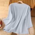 thumbnail image 5 of T Shirts For Women Womens Tops Loose Cotton Elegant Summer Five Part Sleeve Top Round Neck Embroidered Shirt Short Sleeve T Shirt, 5 of 5