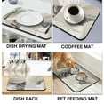 thumbnail image 4 of Essential Kitchen Counter Drying Mat (19.5x12in) - Super Absorbent Coffee Pad with Non-Slip Rubber Back - Designed to Hide Stains, Coffee Mat Made from Diatom Mud for Enhanced Drying, 4 of 7