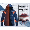 thumbnail image 5 of Tyhengta Men's Waterproof Ski Jackets Winter Coats Snow Jacket Adjustable Fleece Windbreaker Windproof Outdoor RainJackets Royal blue L, 5 of 6